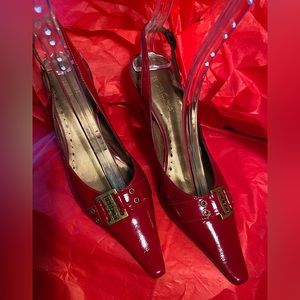 Brand BCBGirls.  Classic Style. Sling Heels. Patent Red Color. Size 8M.